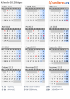 Kalender 2013 mit Ferien und Feiertagen Belgien