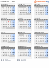 Kalender 2013 mit Ferien und Feiertagen China