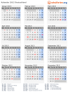 Kalender 2013 mit Ferien und Feiertagen Deutschland