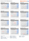 Kalender 2013 mit Ferien und Feiertagen Elfenbeinküste