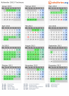 Kalender 2013 mit Ferien und Feiertagen Toulouse