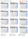 Kalender 2013 mit Ferien und Feiertagen Großbritannien