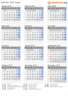 Kalender 2013 mit Ferien und Feiertagen Japan