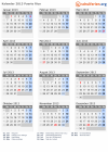 Kalender 2013 mit Ferien und Feiertagen Puerto Rico