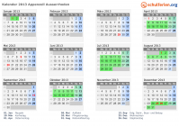 Kalender 2013 mit Ferien und Feiertagen Appenzell Ausserrhoden