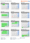 Kalender 2013 mit Ferien und Feiertagen Sankt Gallen
