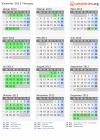 Kalender 2013 mit Ferien und Feiertagen Thurgau