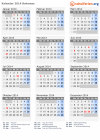 Kalender 2014 mit Ferien und Feiertagen Bahamas