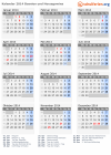 Kalender 2014 mit Ferien und Feiertagen Bosnien und Herzegowina