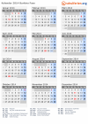 Kalender 2014 mit Ferien und Feiertagen Burkina Faso
