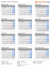 Kalender 2014 mit Ferien und Feiertagen Costa Rica