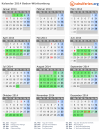 Kalender 2014 mit Ferien und Feiertagen Baden-Württemberg