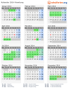 Kalender 2014 mit Ferien und Feiertagen Hamburg