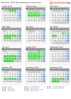 Kalender 2014 mit Ferien und Feiertagen Mecklenburg-Vorpommern