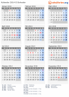 Kalender 2014 mit Ferien und Feiertagen El Salvador