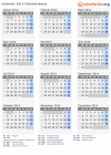 Kalender 2014 mit Ferien und Feiertagen Elfenbeinküste