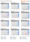 Kalender 2014 mit Ferien und Feiertagen Färöer Inseln