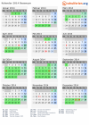 Kalender 2014 mit Ferien und Feiertagen Besançon