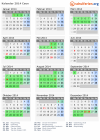 Kalender 2014 mit Ferien und Feiertagen Caen