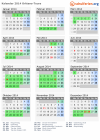 Kalender 2014 mit Ferien und Feiertagen Orléans-Tours