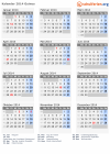 Kalender 2014 mit Ferien und Feiertagen Guinea