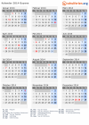 Kalender 2014 mit Ferien und Feiertagen Guyana
