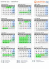 Kalender 2014 mit Ferien und Feiertagen Südholland