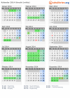Kalender 2014 mit Ferien und Feiertagen Utrecht (mitte)