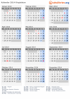 Kalender 2014 mit Ferien und Feiertagen Kirgisistan