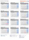 Kalender 2014 mit Ferien und Feiertagen Kuba