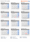 Kalender 2014 mit Ferien und Feiertagen Lesotho