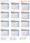 Kalender 2014 mit Ferien und Feiertagen Malta