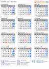 Kalender 2014 mit Ferien und Feiertagen Marokko