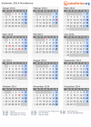Kalender 2014 mit Ferien und Feiertagen Nordkorea