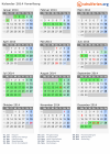 Kalender 2014 mit Ferien und Feiertagen Vorarlberg