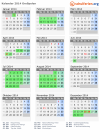 Kalender 2014 mit Ferien und Feiertagen Großpolen