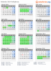 Kalender 2014 mit Ferien und Feiertagen Heiligkreuz
