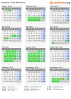 Kalender 2014 mit Ferien und Feiertagen Masowien