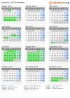 Kalender 2014 mit Ferien und Feiertagen Pommern