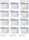 Kalender 2014 mit Ferien und Feiertagen Portugal