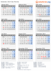 Kalender 2014 mit Ferien und Feiertagen San Marino