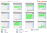 Kalender 2014 mit Ferien und Feiertagen Appenzell Innerrhoden