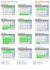 Kalender 2014 mit Ferien und Feiertagen Nidwalden