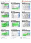 Kalender 2014 mit Ferien und Feiertagen Waadt