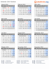 Kalender 2014 mit Ferien und Feiertagen Serbien