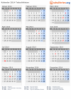 Kalender 2014 mit Ferien und Feiertagen Tadschikistan