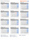 Kalender 2014 mit Ferien und Feiertagen Ukraine