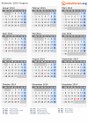 Kalender 2014 mit Ferien und Feiertagen Ungarn