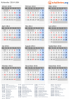 Kalender 2014 mit Ferien und Feiertagen USA
