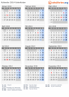 Kalender 2014 mit Ferien und Feiertagen Usbekistan